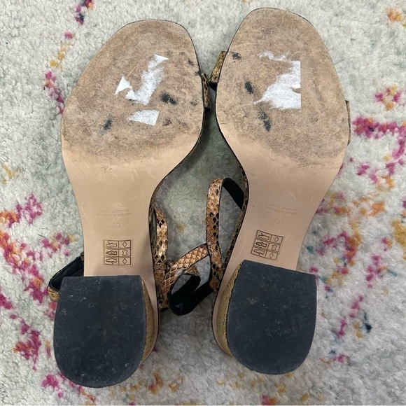 Free People Liv Block Heel Sandals in Taupe Snake sz 9 - Picture 5 of 5